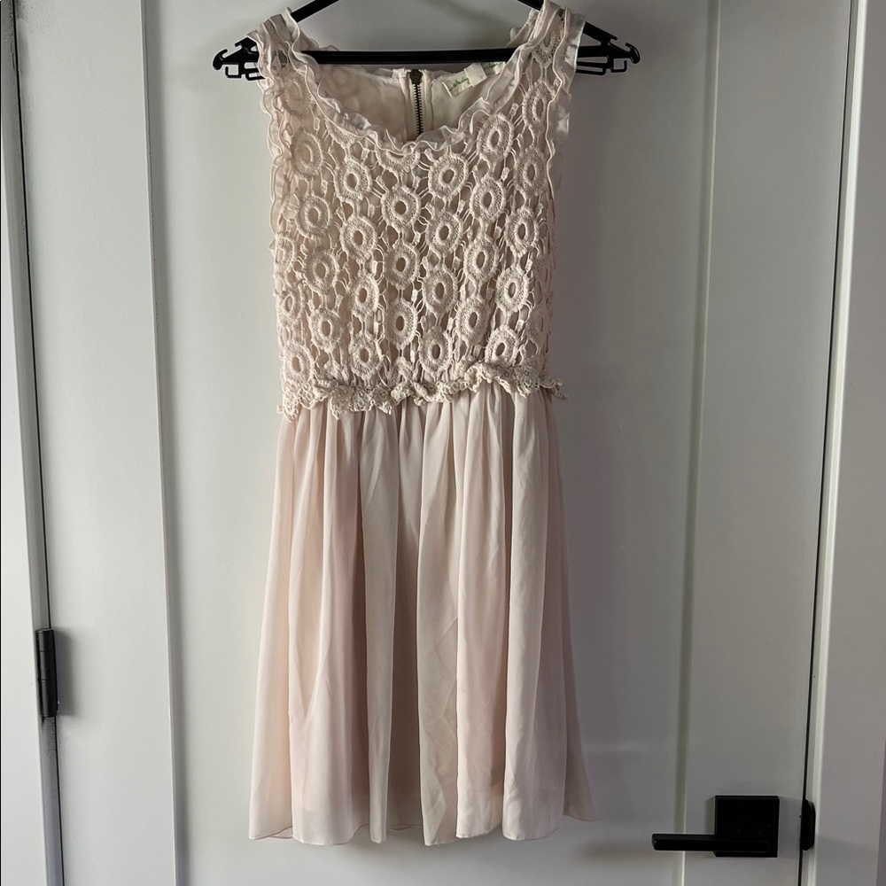 Anthropologie Ivory Lace Bodice Chiffon Dress – XS